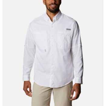 Columbia PFG Crystal Springs Long Sleeve, Camisa Blancos Para Hombre | 610359-XJL